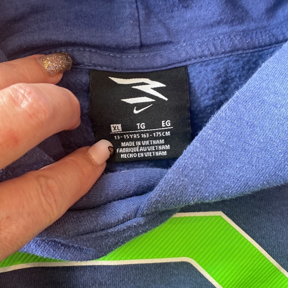 Nike Boys Blue hooded sweatshirt - Picture 3 of 4